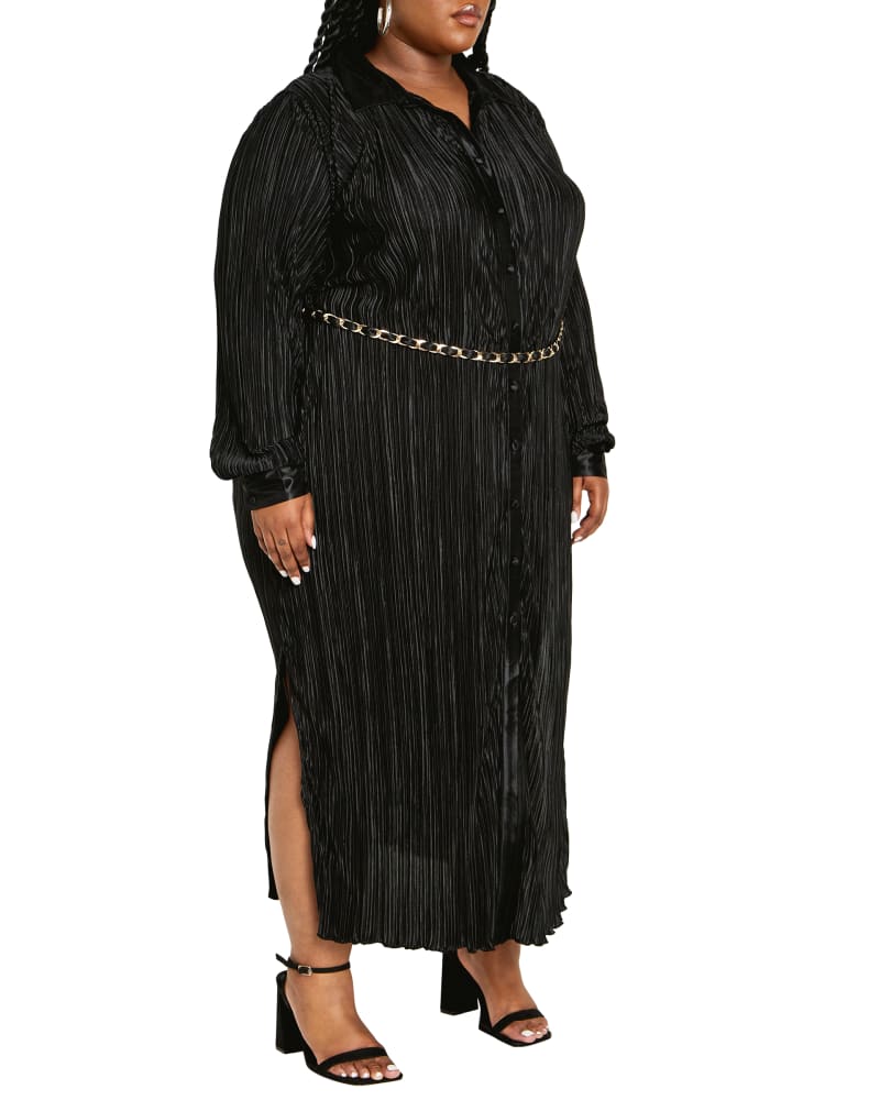 Front of a model wearing a size S MAXI ANDI in Black by City Chic. | dia_product_style_image_id:320277